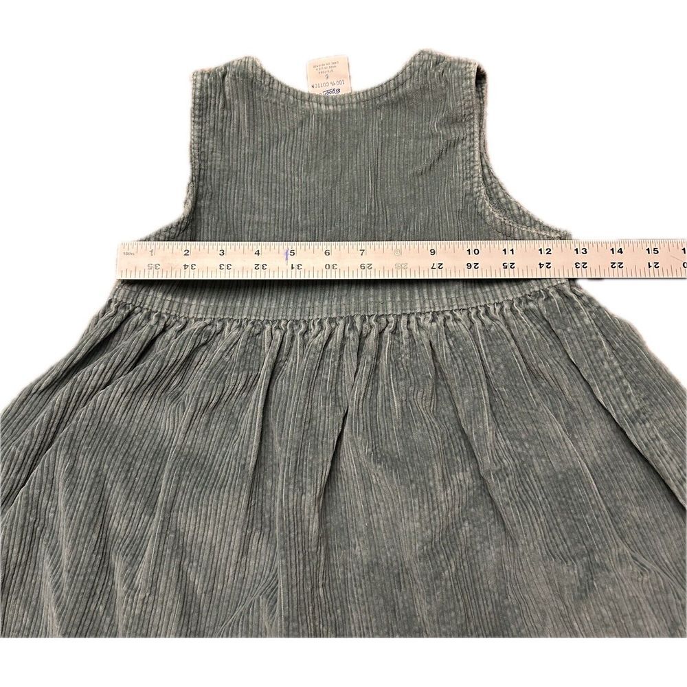 Vintage Girls OshKosh B'Gosh Green Floral‎ Corduroy Dress Jumper 6 - Picture 3 of 5